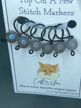 Load image into Gallery viewer, Pop On A Few "Precious" - 9mm Stitch Markers, Electroplated Labradorite Stone Beads