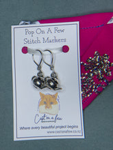 Load image into Gallery viewer, Pop On A Few "Charming" - 9mm Stitch Markers, Silver Teapots