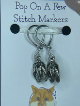 Load image into Gallery viewer, Pop On A Few "Charming" - 9mm Stitch Markers, Silver Jandals