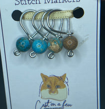 Load image into Gallery viewer, Pop On A Few "Precious" - 9mm Stitch Markers, Turquoise Shoushan Stone Beads