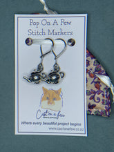 Load image into Gallery viewer, Pop On A Few "Charming" - 9mm Stitch Markers, Silver Teapots