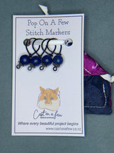 Load image into Gallery viewer, Pop On A Few "Precious" - 9mm Stitch Markers, Lapis Dyed Howlite Stone Beads