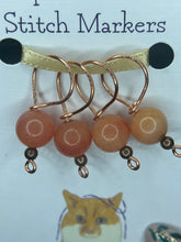 Load image into Gallery viewer, Pop On A Few "Precious" - 9mm Stitch Markers, Carnelian Stone Beads