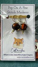 Load image into Gallery viewer, Pop On A Few "First Glass" - 9mm Stitch Markers, Coffee Glass Lampwork Beads