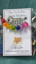 Load image into Gallery viewer, Pop On A Few "First Glass" - 9mm Stitch Markers, Rainbow Set Frosted Glass Beads