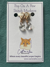 Load image into Gallery viewer, Pop On A Few "Precious" - 5mm Lobster Clasp Stitch Markers, Swarovski Crystal Hearts
