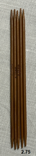 Load image into Gallery viewer, Bamboo Double-Pointed Knitting Needles 13cm Sets of 5
