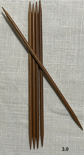 Load image into Gallery viewer, Bamboo Double-Pointed Knitting Needles 13cm Sets of 5