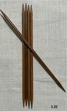 Load image into Gallery viewer, Bamboo Double-Pointed Knitting Needles 13cm Sets of 5