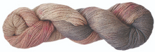 Load image into Gallery viewer, Touch Yarns 2ply Hand-Painted Merino, Possum & Silk yarn in Galah variant of peachy pinks through to beige and grey.