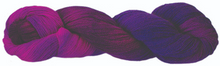 Load image into Gallery viewer, Touch Yarns 2ply Hand-Painted Merino, Possum & Silk yarn in Flamingo variant of deep pinks, indigo and purples