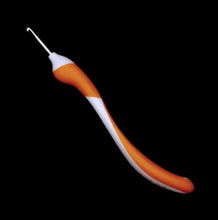Load image into Gallery viewer, Addi Swing crochet hook 3mm tangerine side view
