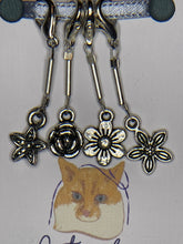 Load image into Gallery viewer, Pop On A Few "Charming" - 3.5mm Lobster Clasp Stitch Markers, Silver Blooms Set