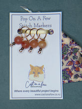 Load image into Gallery viewer, Pop On A Few &quot;Precious&quot; - 9mm Stitch Markers, Carnelian Stone Beads

