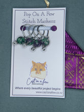 Load image into Gallery viewer, Pop On A Few &quot;Precious&quot; - 9mm Stitch Markers, Ruby In Zoisite Stone Beads
