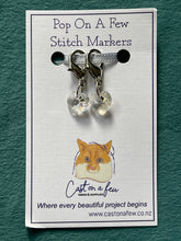 Load image into Gallery viewer, Pop On A Few "Precious" - 5mm Lobster Clasp Stitch Markers, Swarovski Crystal Hearts
