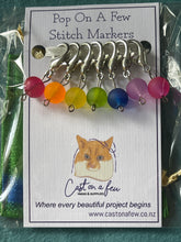 Load image into Gallery viewer, Pop On A Few "First Glass" - 9mm Stitch Markers, Rainbow Set Frosted Glass Beads
