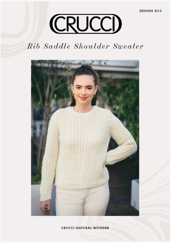 Crucci Pattern 2113 Natural Wonder Rib Saddle Shoulder Women's Sweater