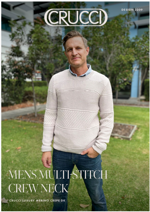 Crucci Pattern 2209 Men's Multi-Stitch Crew Neck Sweater