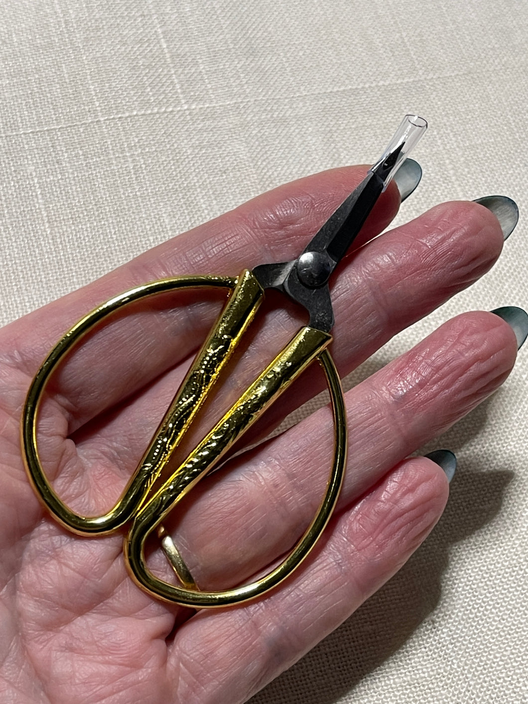 Small Gold-Handled Scissors (Large finger holes)