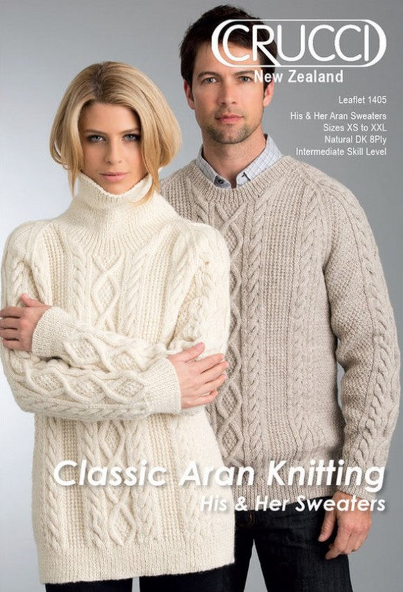 Crucci Pattern 1405 DK Classic Aran His & Her Sweater