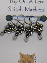 Load image into Gallery viewer, Pop On A Few &quot;Charming&quot; - 6mm Stitch Markers, Silver Daisies
