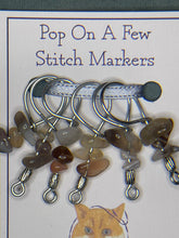 Load image into Gallery viewer, Pop On A Few &quot;Precious&quot; - 9mm Stitch Markers, Smoky Quartz Chip Beads
