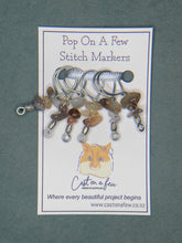 Load image into Gallery viewer, Pop On A Few &quot;Precious&quot; - 9mm Stitch Markers, Smoky Quartz Chip Beads
